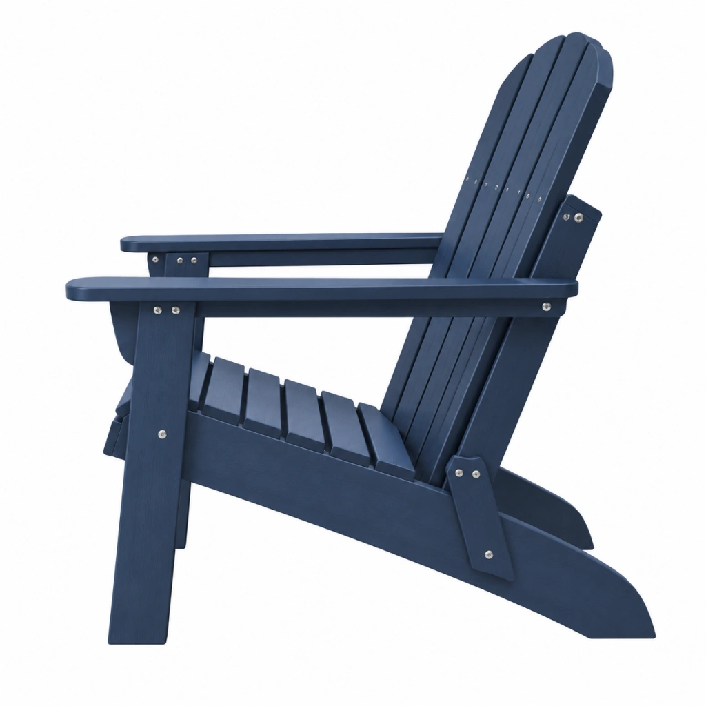 Adirondack Gartenstuhl 96 x 78 x 98 cm aus Holz in Dunkelblau mit breiten Armlehnen