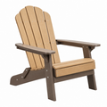 Adirondack-Gartenstuhl 83 x 80 x 95 cm Kunststoff in Holzoptik Braun Natur mit breiten Armlehnen