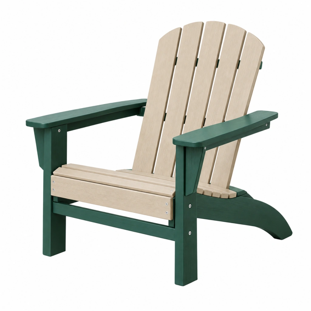 Adirondack Gartenstuhl 84 x 79 x 94 cm Kunststoff Grün Beige mit Armlehnen