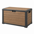 Auflagenbox 120 x 55 x 60 cm Kunststoff Braun Anthrazit für Außenbereich mit Deckel