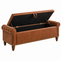 Sitzbank mit Stauraum 150 x 55 x 75 cm Kunstleder Cognacbraun Chesterfield Stil