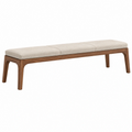 Sitzbank 160 x 45 x 46 cm Holz Beige gepolstert im modernen Stil