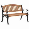 Gartenbank 125 x 65 x 90 cm Holz Metall Braun Schwarz klassisch mit Armlehnen